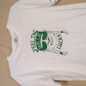 Willie Nelson Feelin’ Lucky St. Patrick's Day Glitter T-Shirt Size Medium